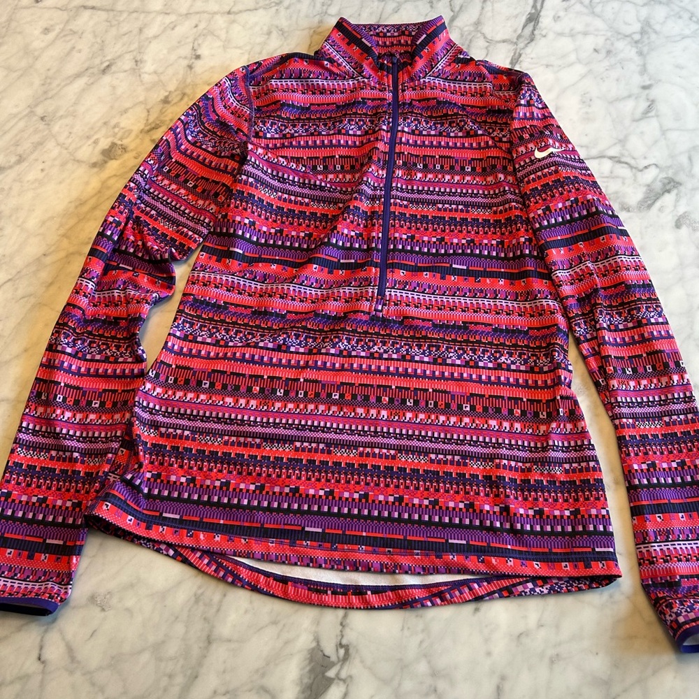 Nike Women's Vibrant Long Sleeve Top - Red and Purple